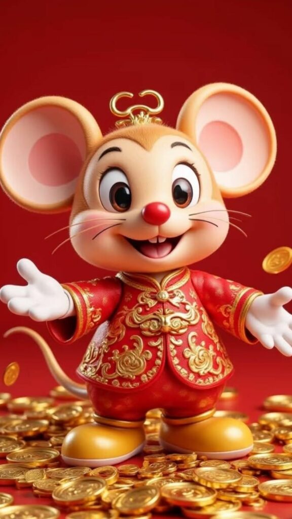 Chuột Tý chibi đón lộc đầu xuân