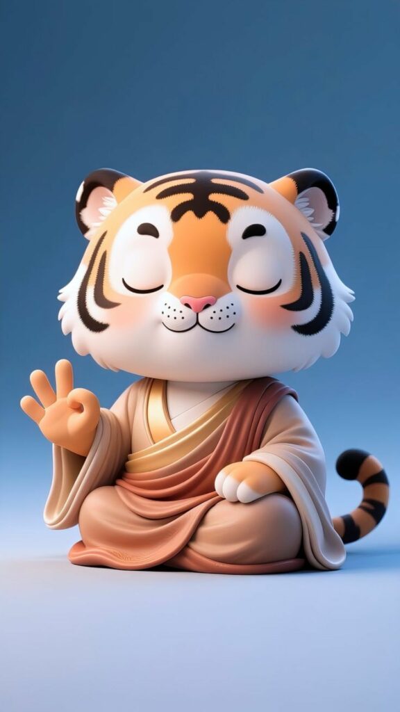 Hổ nhỏ tĩnh tâm phong thái thiền