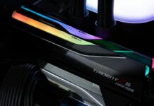 Đánh giá G.Skill Trident Z5 Neo RGB DDR5-6000 C34: RAM 128GB tối ưu Điểm nhấn trên mỗi mô-đun là thanh đèn RGB được thiết kế tinh giản, mang lại màu sắc rực rỡ và ánh sáng đẹp mắt