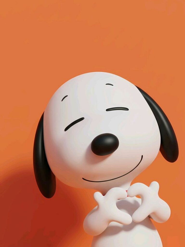 Snoopy mỉm cười tạo hình trái tim nhẹ nhàng xinh