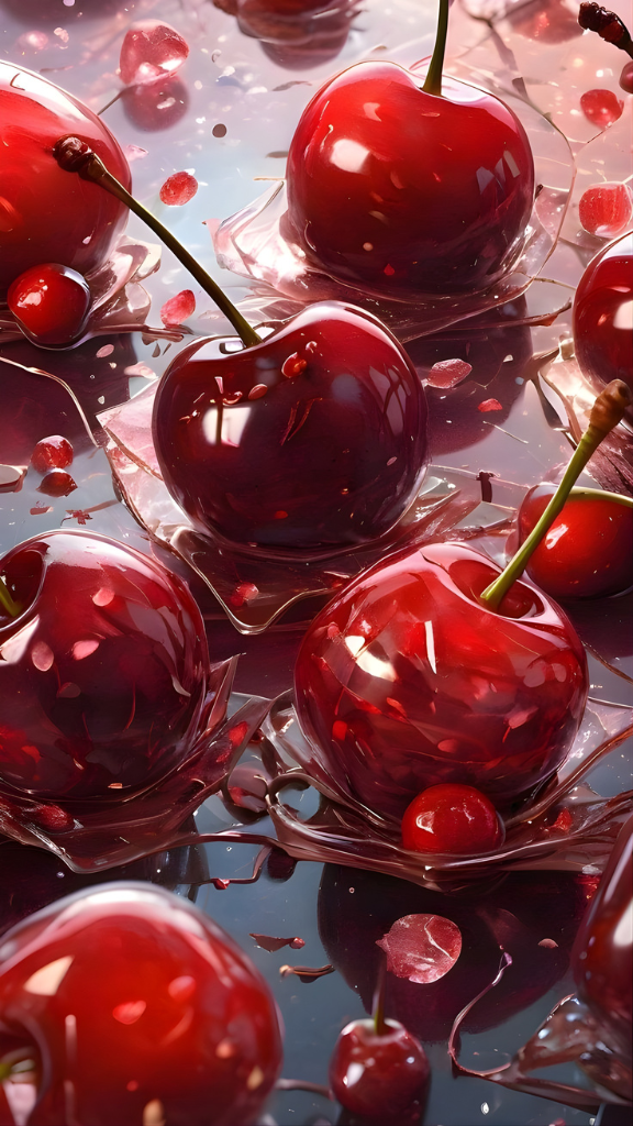 Hình nền quả Cherry trang trí nghệ thuật
