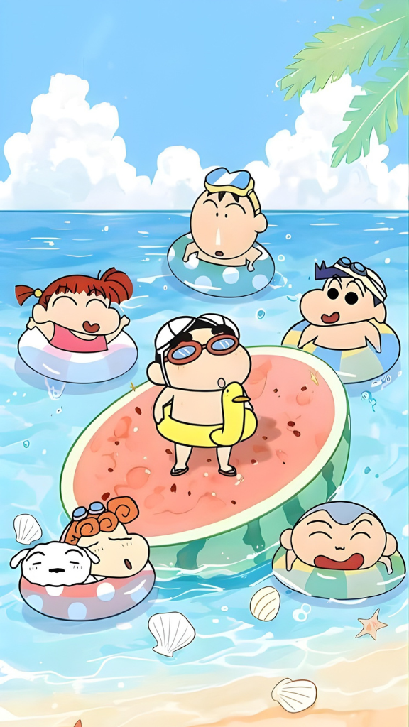 Hình nền Shin-chan cùng Kazama, Nene, Masao và Bo.