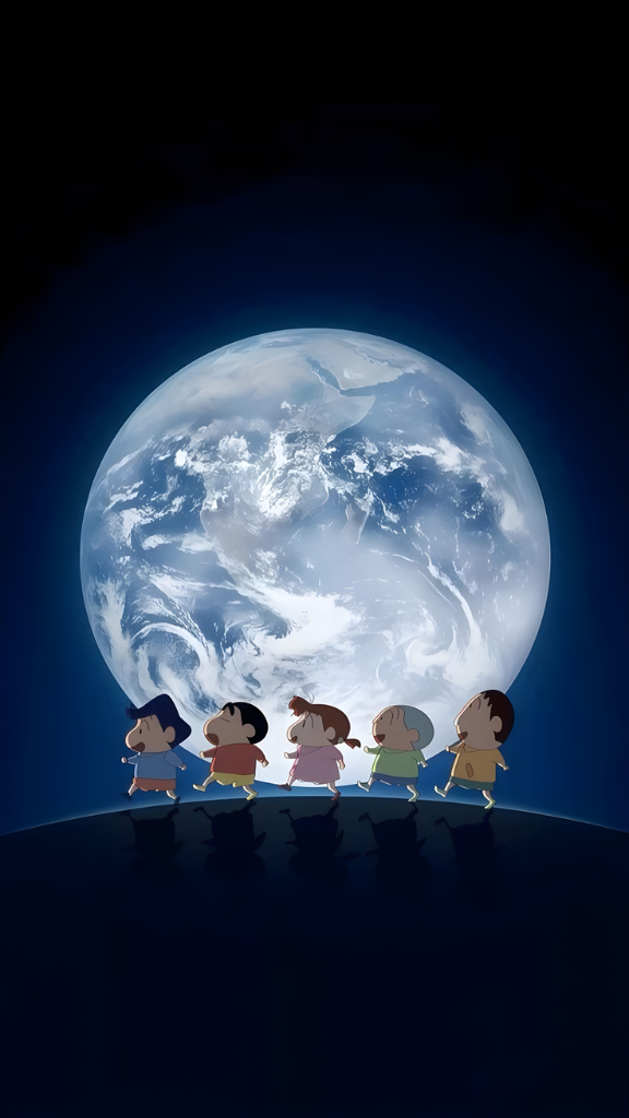 Hình nền Shin-chan cùng hội bạn mẫu giáo khám phá thế giới