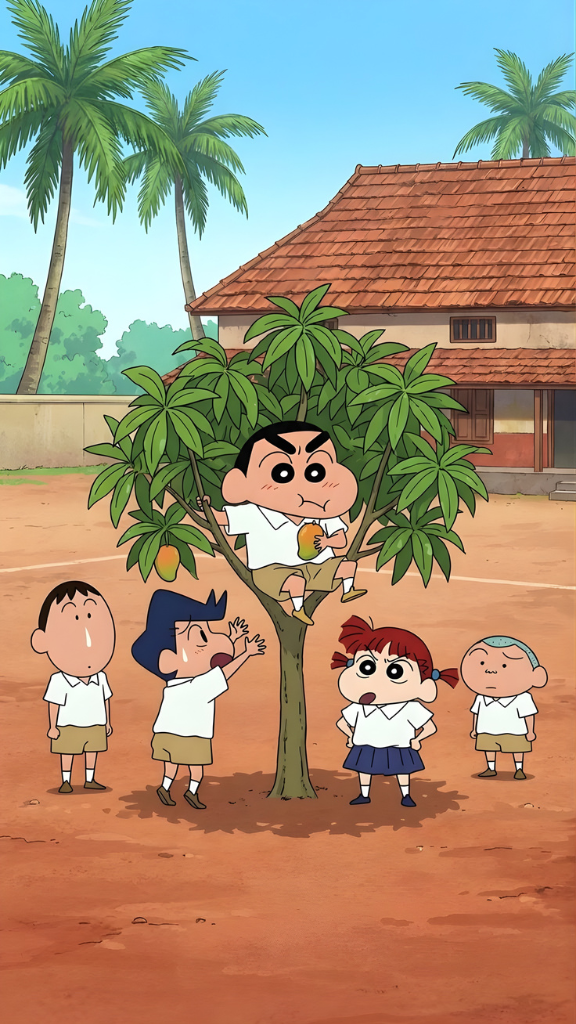 Hình nền Shin-chan cùng Kazama, Nene, Masao và Bo nghịch ngợm