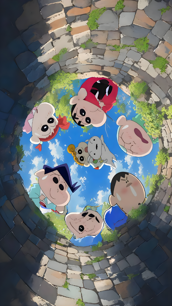Hình nền Shin-chan cùng hội bạn dưới góc nhìn cực hài hước