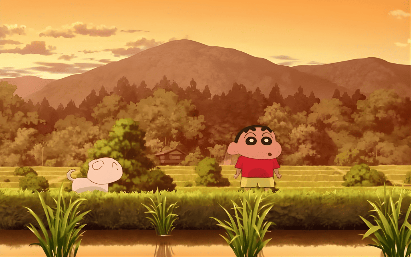 Hình nền Shin-chan dạo chơi cùng Shiro