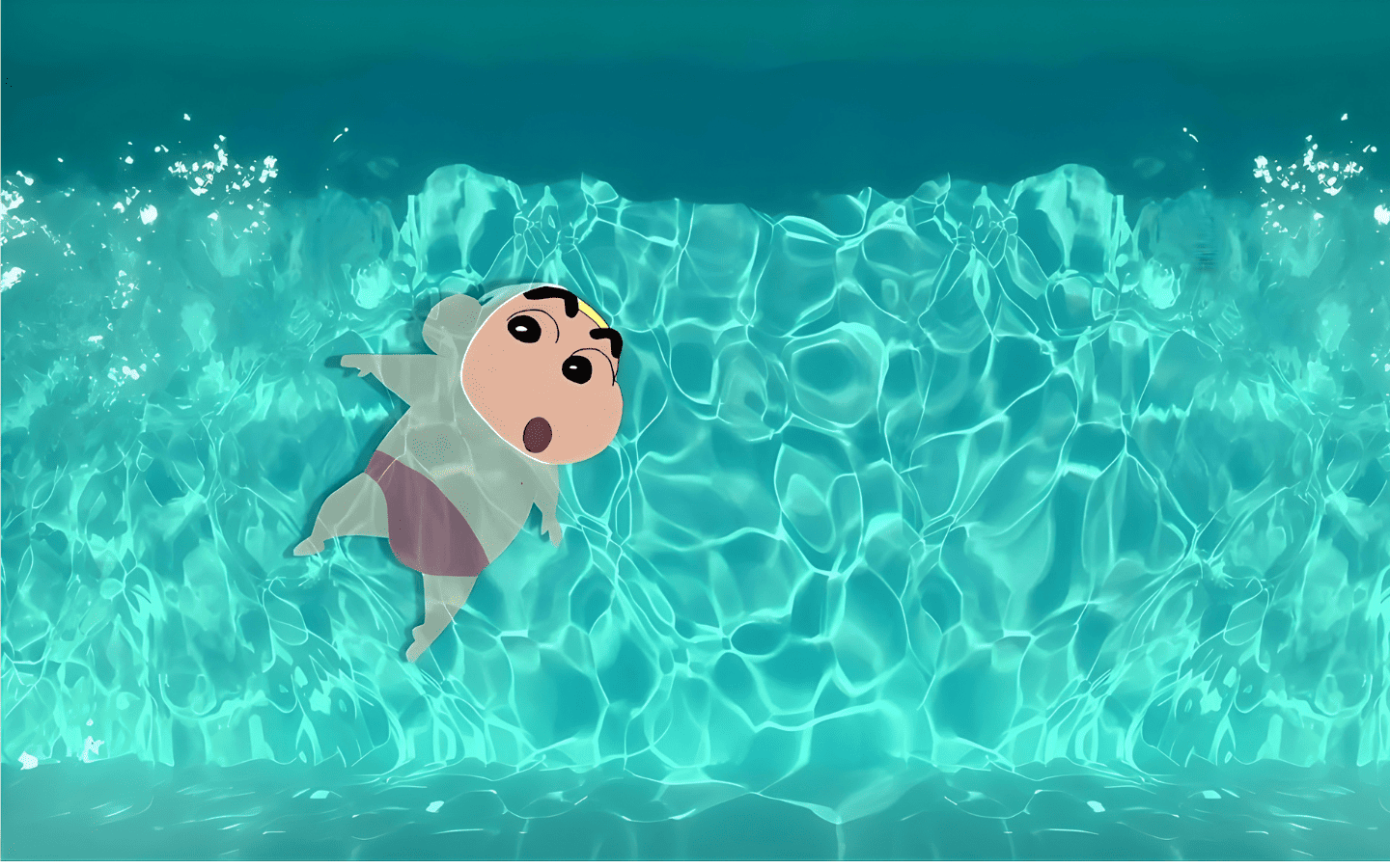 Hình nền Shin-chan bơi lội 