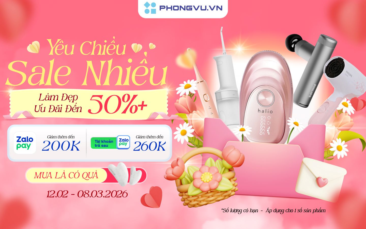 Yêu Chiều - Sale Nhiều: Săn Sale thả ga thiết bị làm đẹp tại Phong Vũ 1 Chương trình khuyến mãi dịp 8/3 với nhiều ưu đãi hấp dẫn tại Phong Vũ