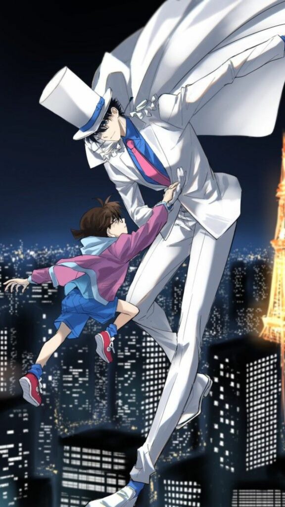 Kaito Kid bay lượn giữa thành phố đêm