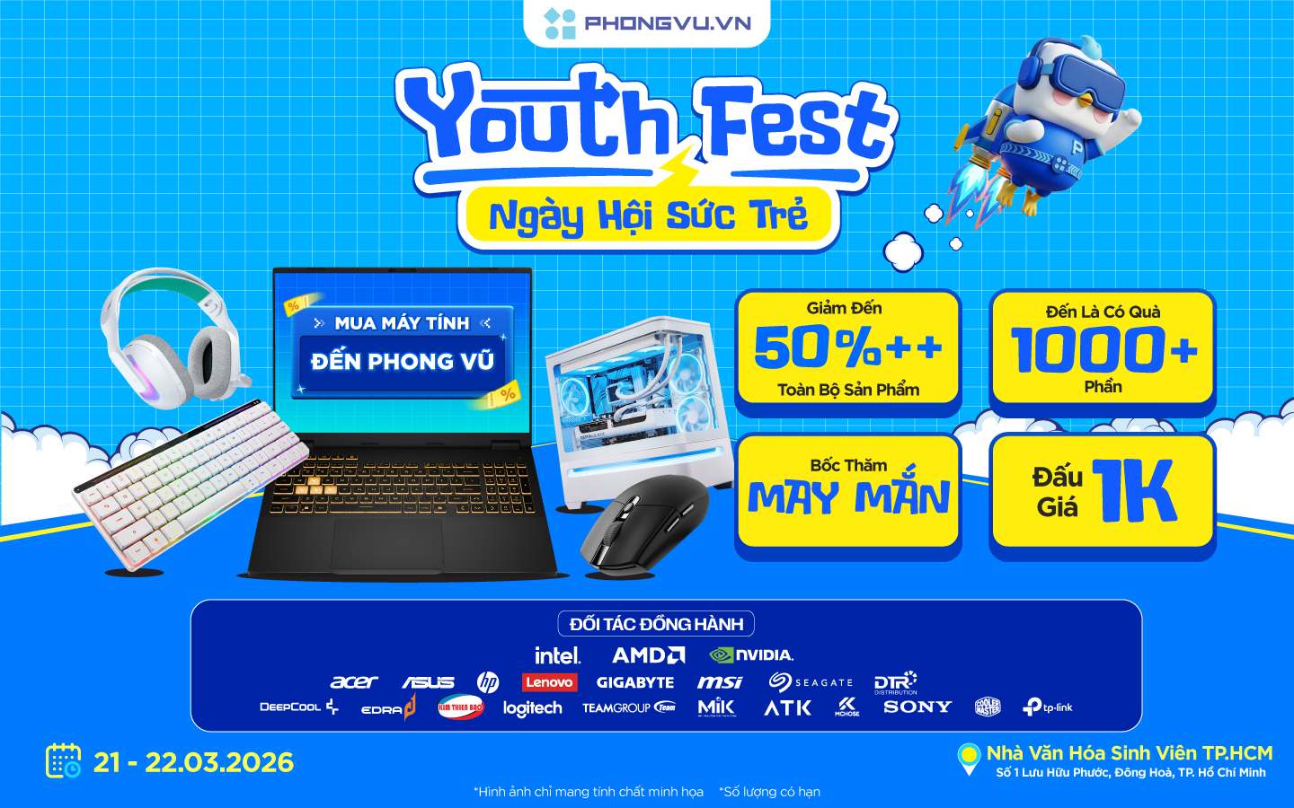 Ngày hội sức trẻ Youth Fest 2026 do Phong Vũ tổ chức với hơn 1000 phần quà 1 YOUTH FEST FINAL BANNER