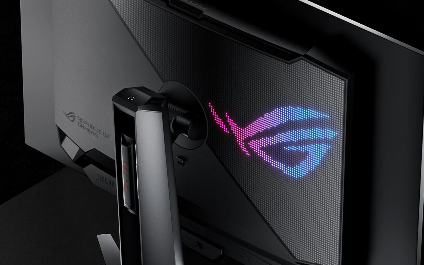 Asus ROG Swift PG32UCDM3 sở hữu thiết kế cao cấp, chắc chắn, phù hợp với một màn hình máy tính flagship