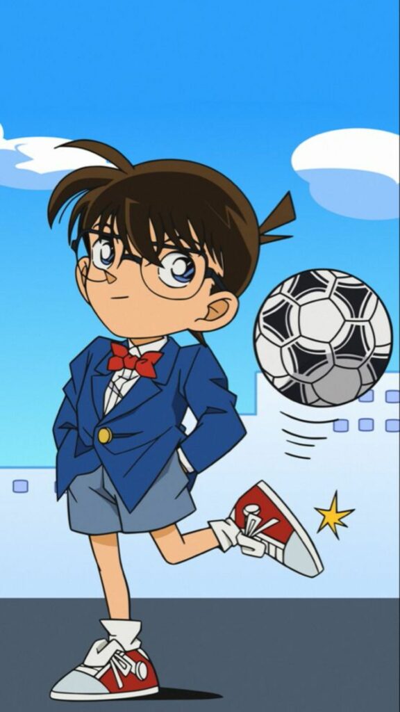 Conan đá bóng với phong cách chibi dễ thương