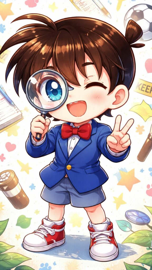 Hình nền chibi nháy mắt tạo dáng cực đáng yêu