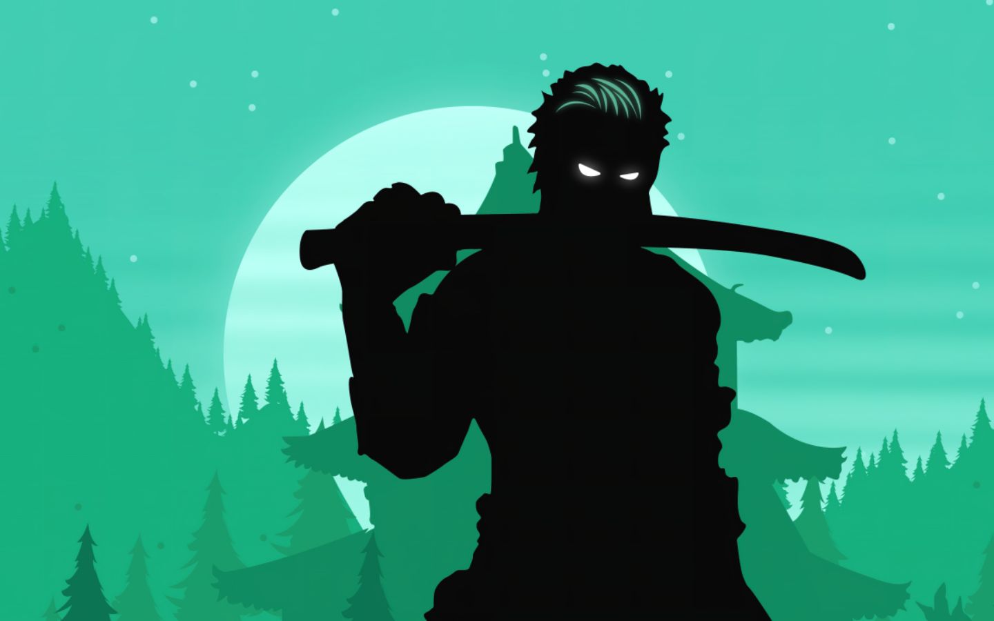 Zoro silhouette dưới trăng tạo cảm giác bí ẩn cuốn hút