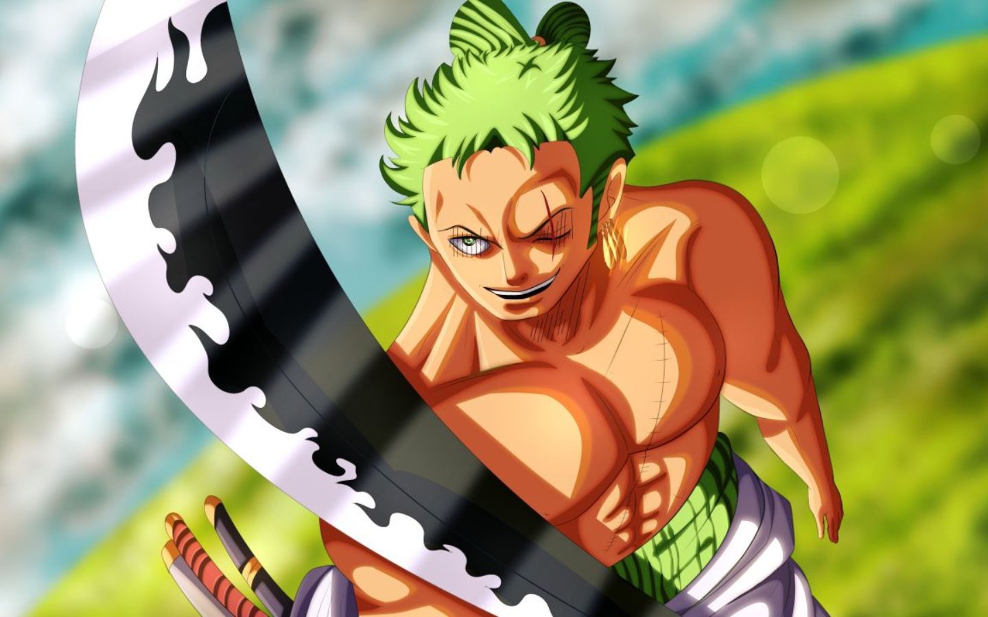 Zoro One Piece nụ cười tự tin phong cách tươi sáng trẻ trung