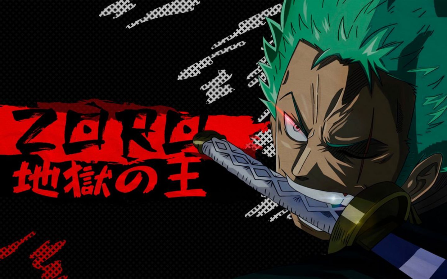 Hình nền Zoro chữ đỏ nền đen phong cách cực ngầu