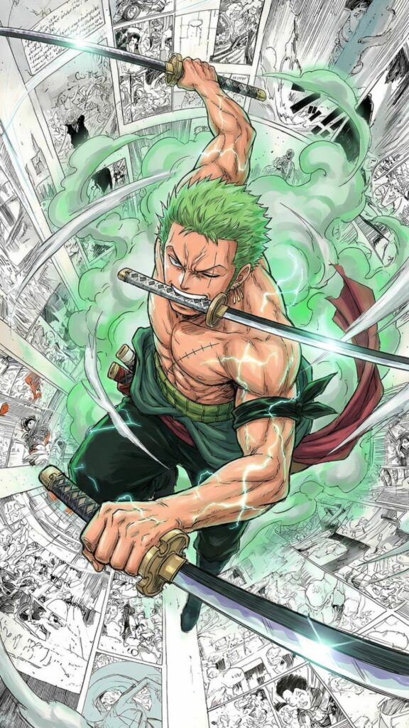 Zoro lao tới với phong cách chiến đấu mạnh mẽ