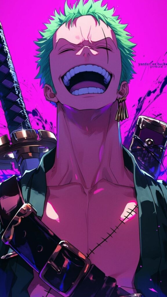 Zoro One Piece cười lớn phong thái tự do cực kỳ ấn tượng