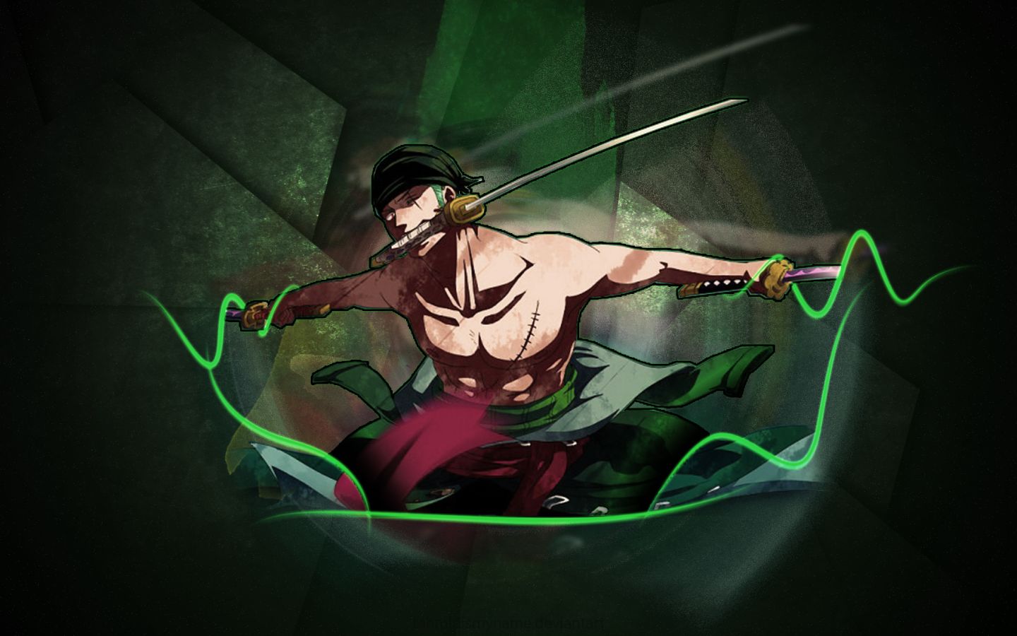 Zoro One Piece chuyển động điện xanh cực kỳ mạnh mẽ