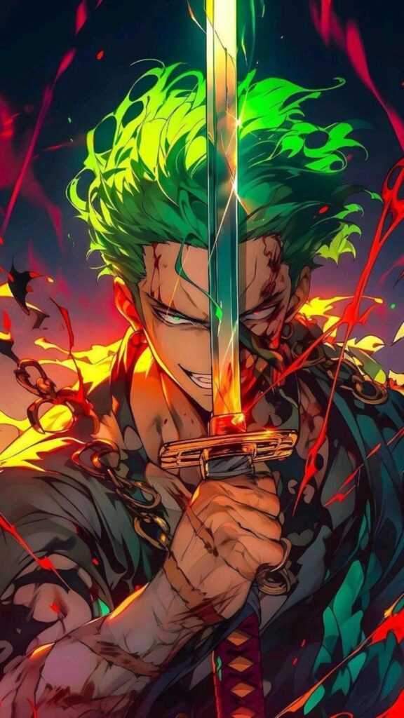 Zoro One Piece ánh nhìn sắc bén sẵn sàng chiến đấu