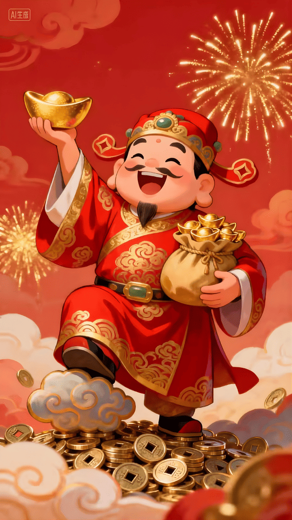 Hình nền Thần Tài nhả vía lộc về