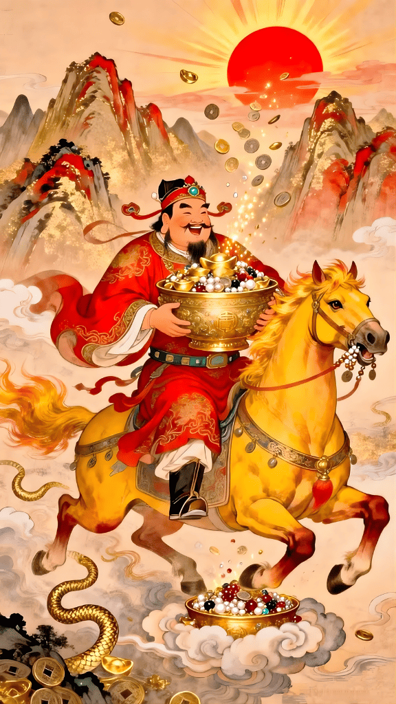 Hình nền Thần Tài cười ngựa siêu ngầu