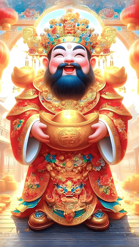 Hình nền vị Thần Tài mang lại bình an và tài lộc