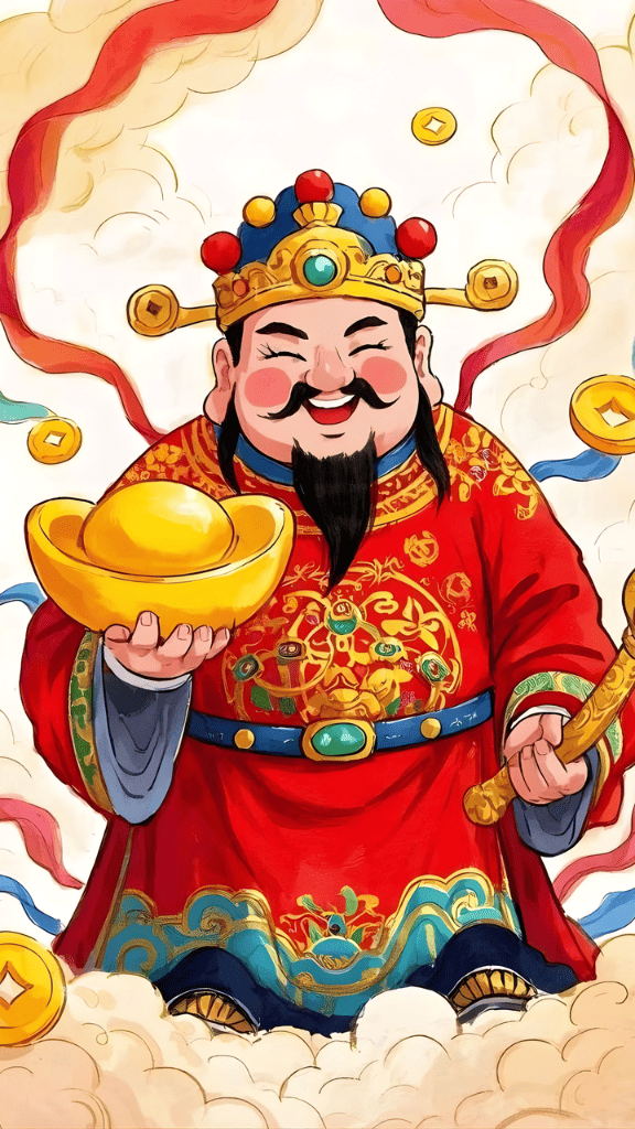 Hình nền chibi Thần Tài mang lại may mắn