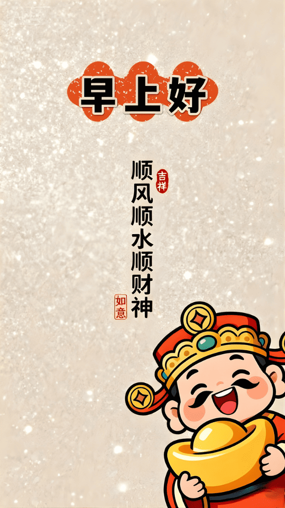 Hình nền chibi Thần Tài lấp lánh