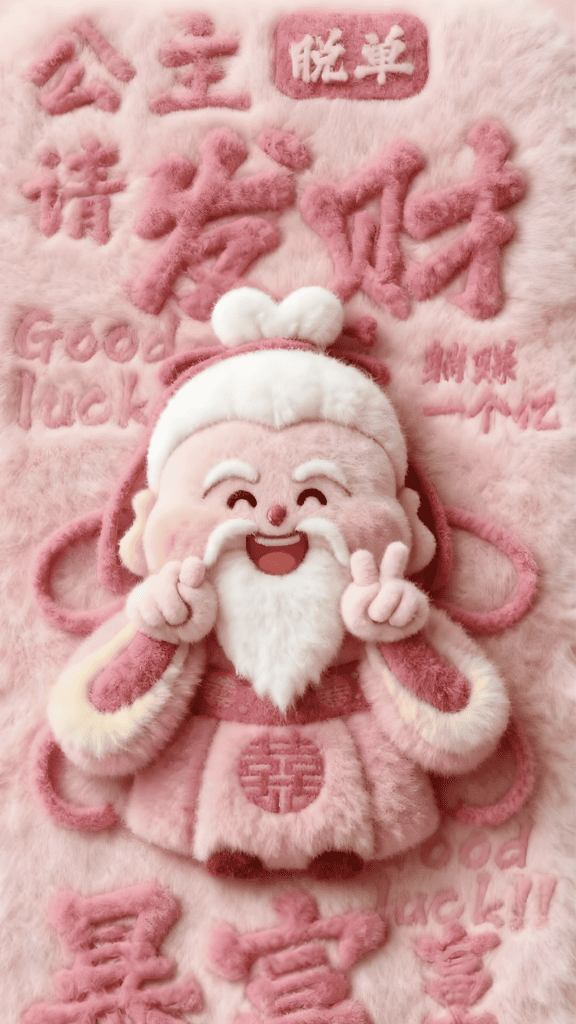 Hình nền chibi ông Thọ màu hồng