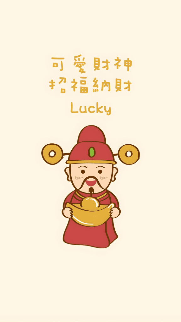 Hình nền chibi Thần Tài bình an