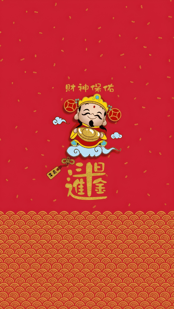 Hình nền chibi Thần Tài tài lộc