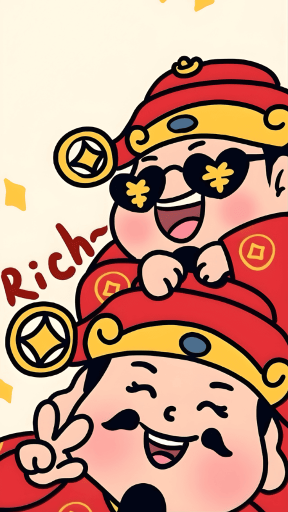 Hình nền chibi Thần Tài nhí nhảnh