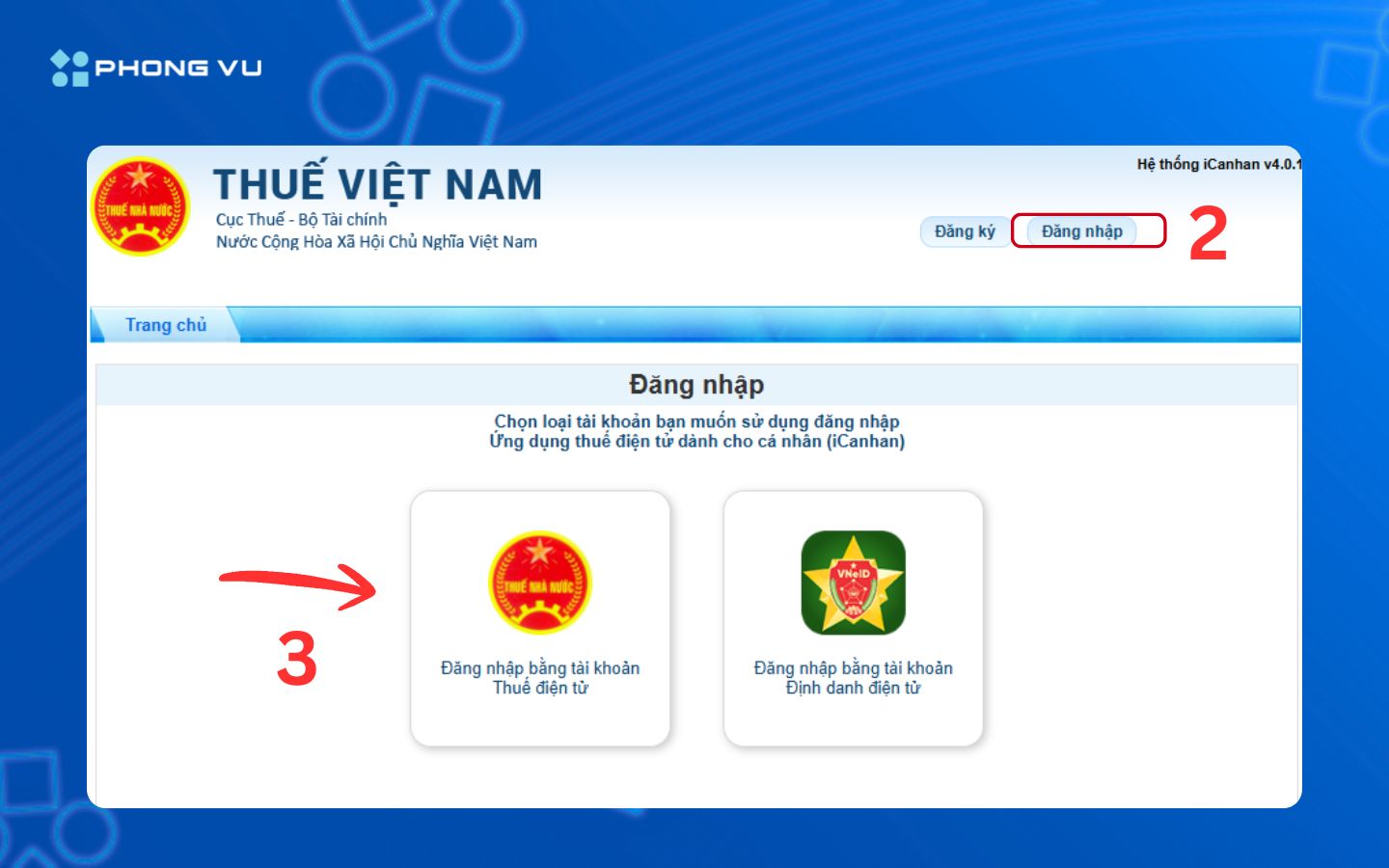 Hướng dẫn tra cứu nợ thuế TNCN 2026 chi tiết nhanh chóng 3 Đăng nhập Ứng dụng thuế điện tử dành cho cá nhân bằng tài khoản Thuế điện tủ hoặc tài khoản Định danh điện tử