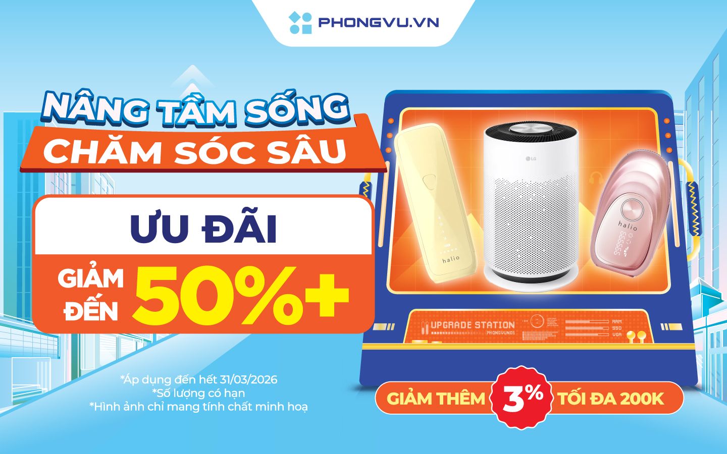 Giảm đến 200.000 đồng khi mua sản phẩm gia dụng và làm đẹp tại Phong Vũ 1 Giảm đến 200.000 đồng khi mua sản phẩm gia dụng và làm đẹp tại Phong Vũ