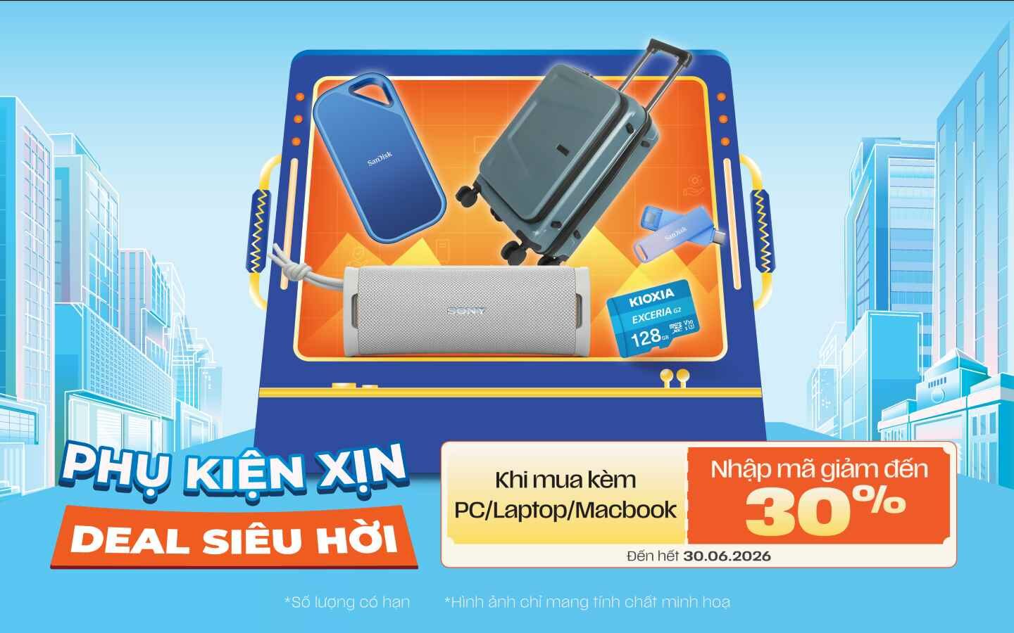 Phụ kiện xịn, deal siêu hời: Ưu đãi hấp dẫn khi mua PC, laptop tại Phong Vũ