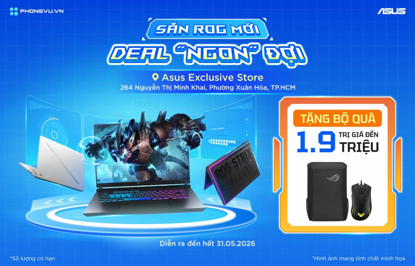 Nhận bộ quà gaming khi mua laptop ROG tại ASUS Exclusive Store Phong Vũ