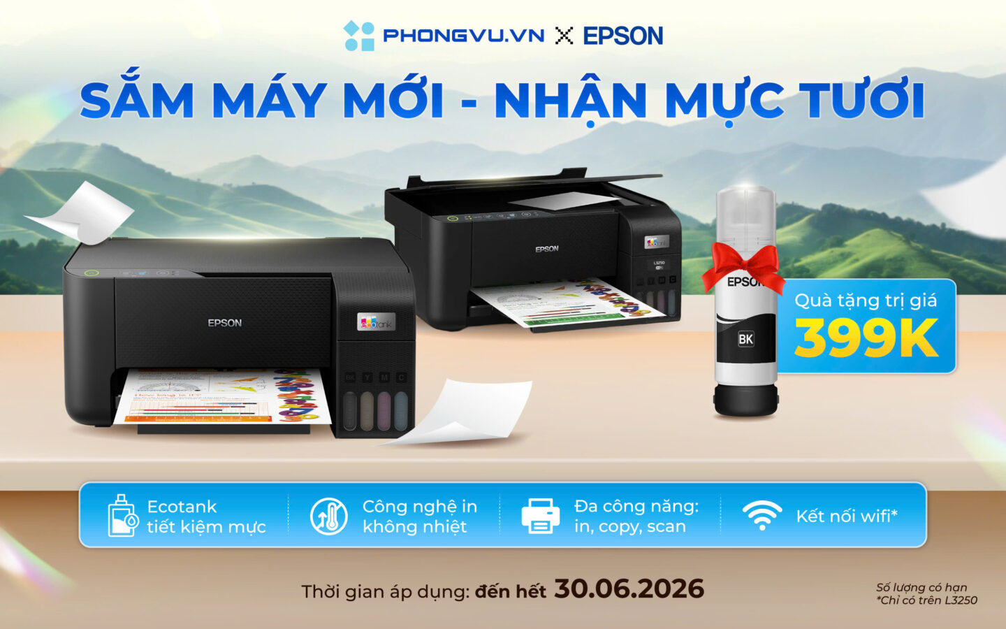 Ưu đãi mới cho máy in Epson với mực in đi kèm 1 Ưu đãi mới cho máy in Epson với mực in đi kèm