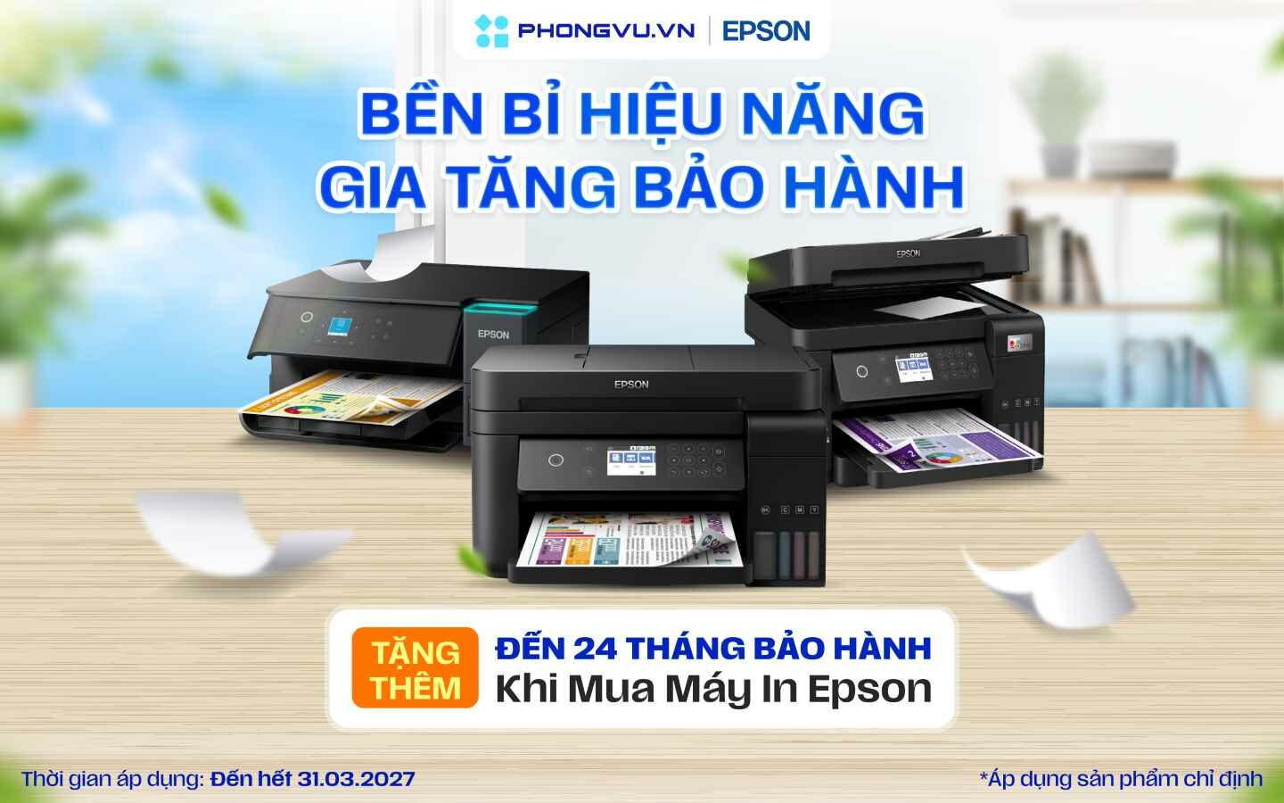 Tăng quyền lợi bảo hành khi sở hữu máy in Epson 1 Tăng quyền lợi bảo hành khi sở hữu máy in Epson
