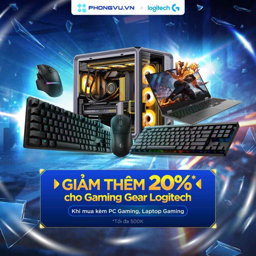 Coupon giảm tối đa 500k cho Gear Logitech khi mua kèm PC Gaming, Laptop Gaming 1 Coupon giảm tối đa 500k cho Gear Logitech khi mua kèm PC Gaming, Laptop Gaming