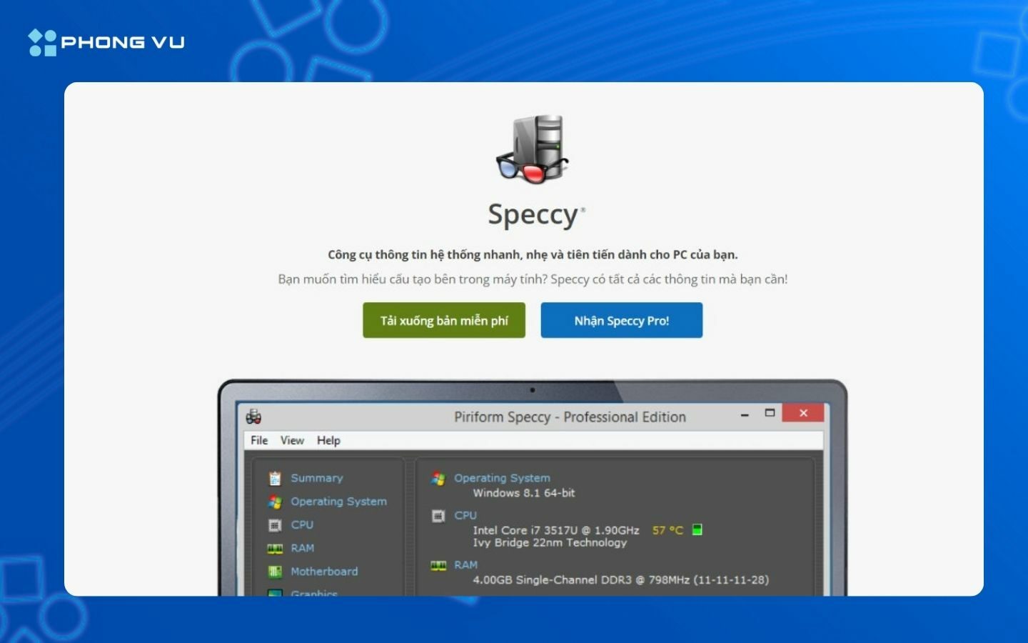 Cách check mainboard đơn giản, nhanh chóng trên Windows 10, 11 12 Download phần mềm Speccy về máy tính