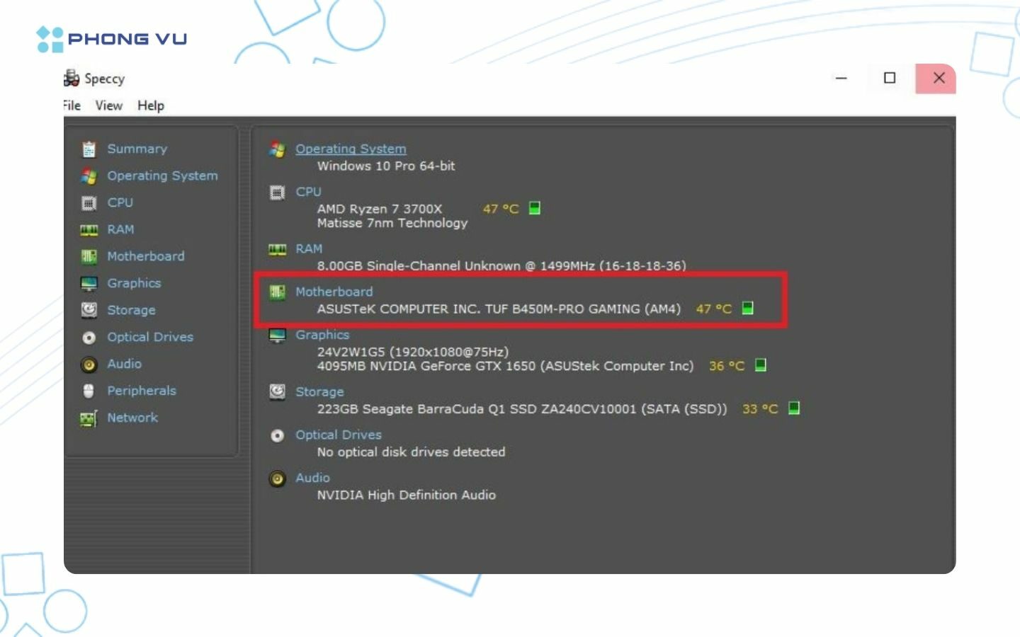 Cách check mainboard đơn giản, nhanh chóng trên Windows 10, 11 14 Chọn Motherboard và kiểm tra thông tin mainboard