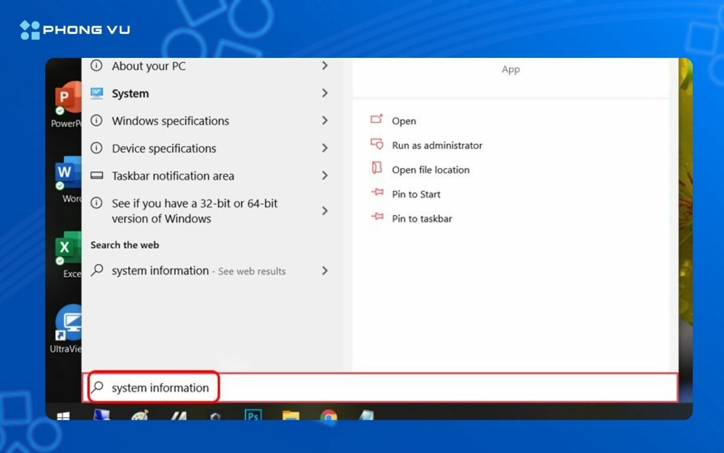 Cách check mainboard đơn giản, nhanh chóng trên Windows 10, 11 2 Nhập System Information vào thanh tìm kiếm