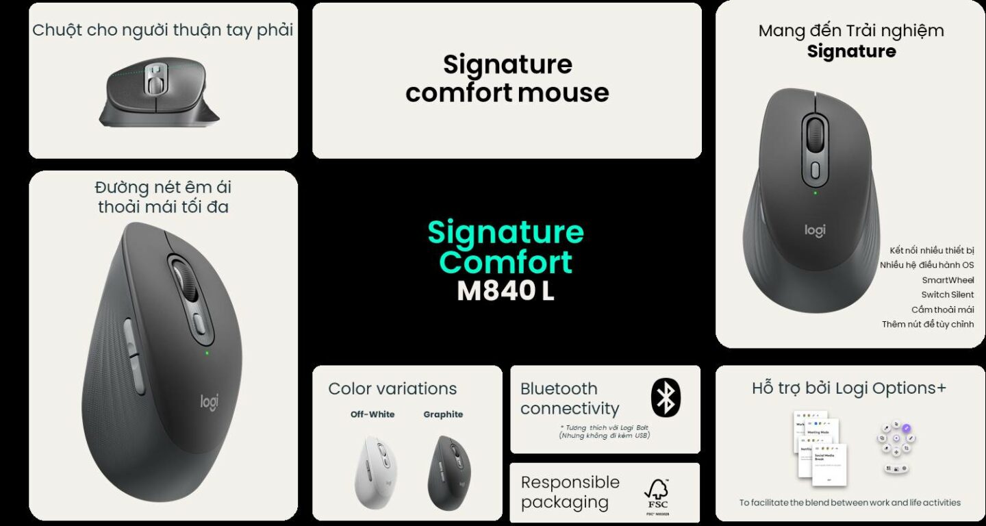 Đặt trước Logitech Signature Comfort M840L để nhận ngay ưu đãi hấp dẫn 1 Đặt trước Logitech Signature Comfort M840L để nhận ngay ưu đãi hấp dẫn