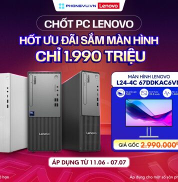 Mua PC Lenovo – Nhận ngay coupon ưu đãi mua màn hình Lenovo tại Phong Vũ Coupon ưu đãi khi mua PC LENOVO cùng màn hình LENOVO