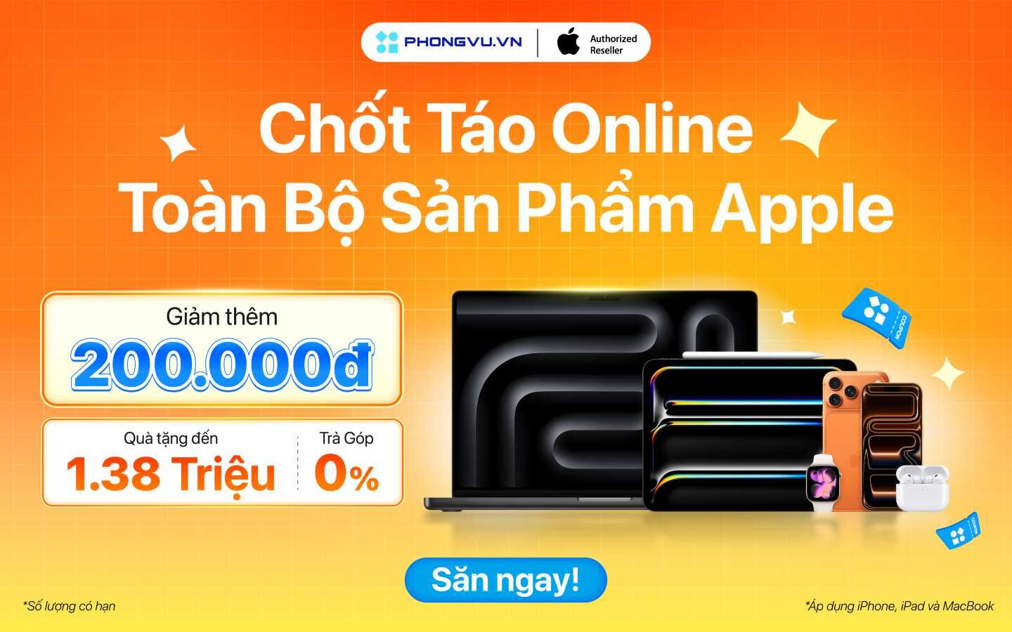 Săn Apple Online – Giảm ngay 200K tại Phong Vũ 1 Săn Apple Online – Giảm ngay 200K tại Phong Vũ