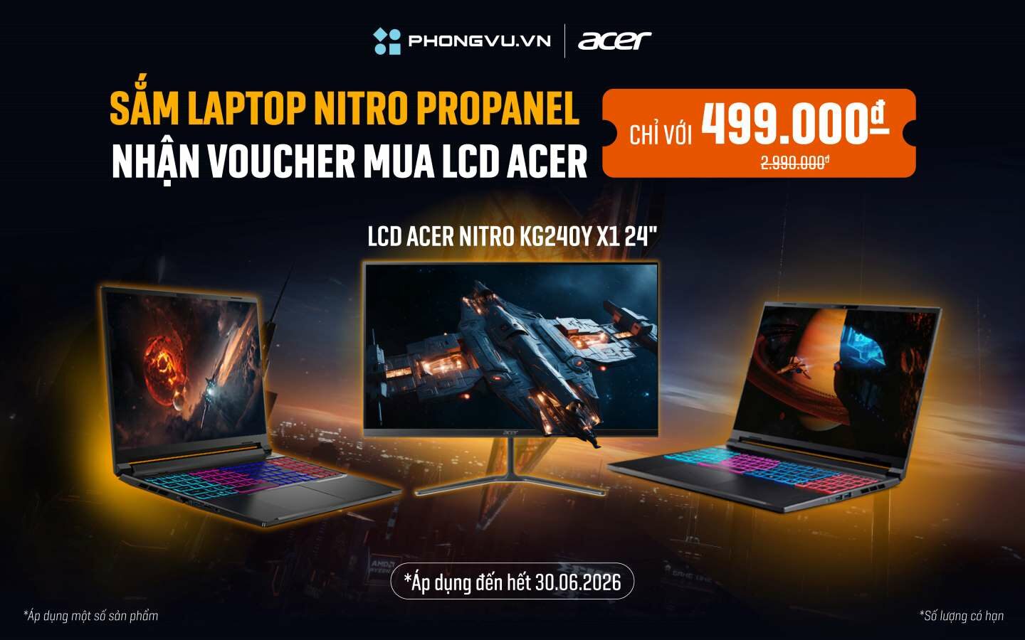 Sắm Nitro ProPanel 16S tặng voucher mua LCD Acer chỉ 499K