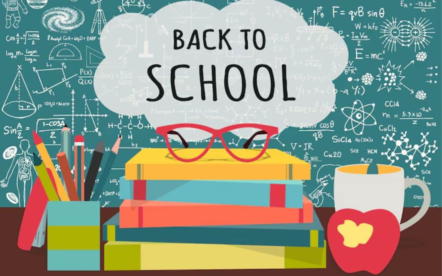 Tổng hợp Back To School Background 2026 Full HD, miễn phí 11 Chồng sách vở sắc màu chào đón năm học mới