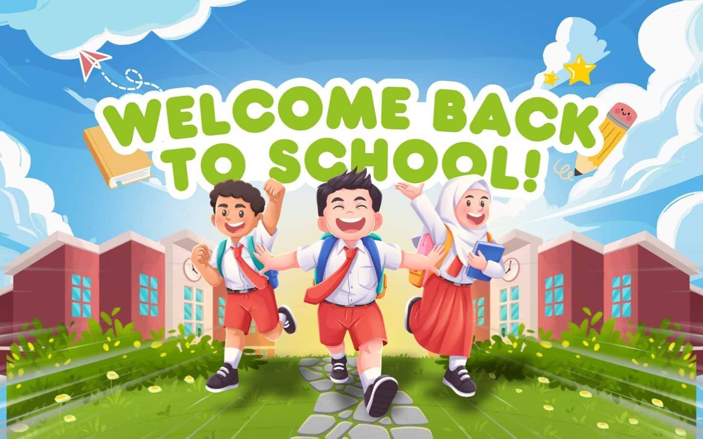 Tổng hợp Back To School Background 2026 Full HD, miễn phí 14 Học sinh rạng rỡ dắt tay nhau đến lớp học