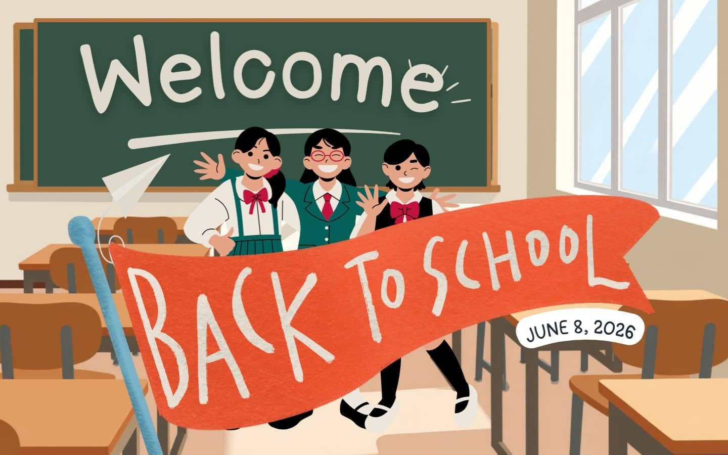 Tổng hợp Back To School Background 2026 Full HD, miễn phí 15 Biển chào đón tựu trường treo trang trọng giữa lớp